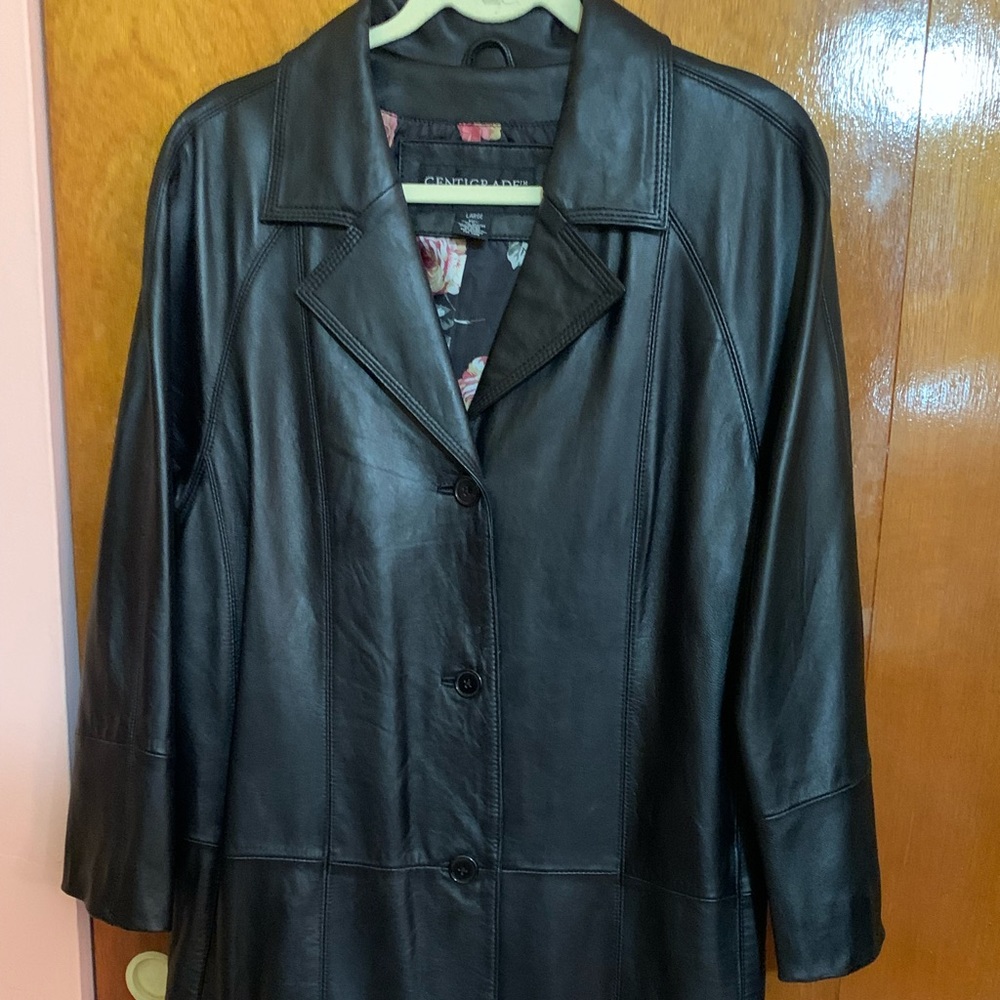 CENTIGRADE GENUINE SOFT LAMB LEATHER COAT L